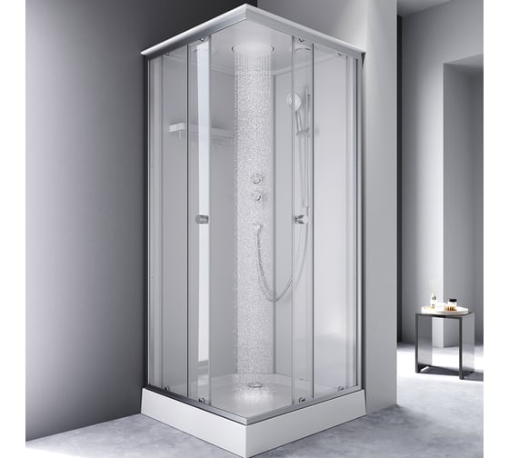 Душевая кабина AM.PM X-Joy Square 90x90, профиль матовый хром, стекло прозрачное W94C-403-090MT