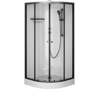 Душевая кабина AM.PM X-Joy 90x90, 1/4 круга, профиль матовый черный, стекло прозрачное W94C-401-090BT