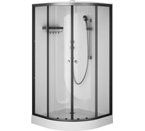 Душевая кабина AM.PM X-Joy 100x100, 1/4 круга, профиль матовый черный, стекло прозрачное W94C-401-100BT