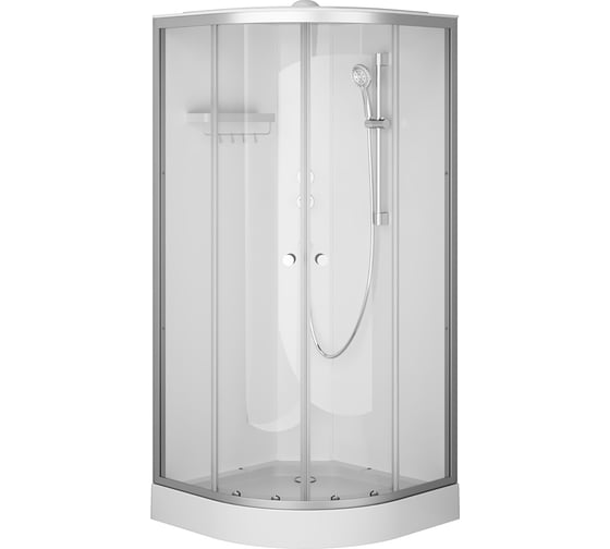 Душевая кабина AM.PM X-Joy 90x90, 1/4 круга, профиль матовый хром, стекло прозрачное W94C-401-090MT 1