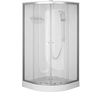 Душевая кабина AM.PM X-Joy 100x100, 1/4 круга, профиль матовый хром, стекло прозрачное W94C-401-100MT