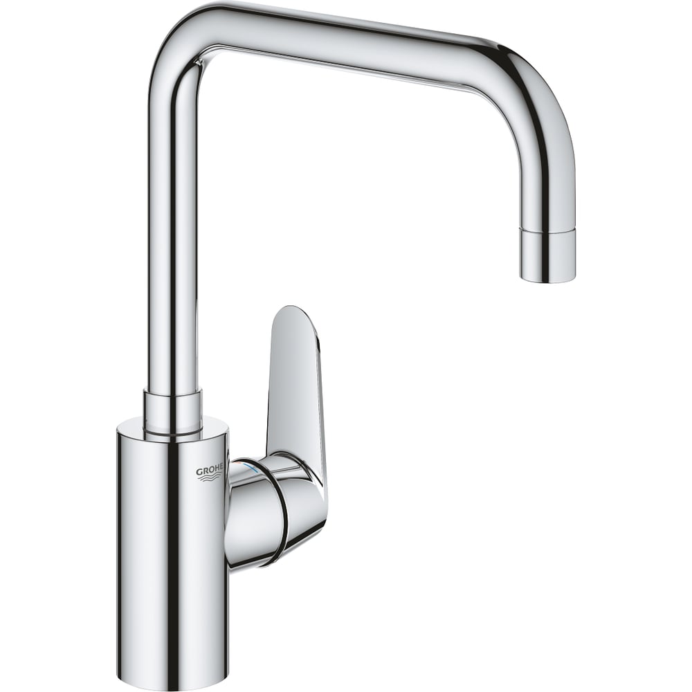Однорычажный смеситель для мойки Grohe с высоким изливом Eurodisc ...