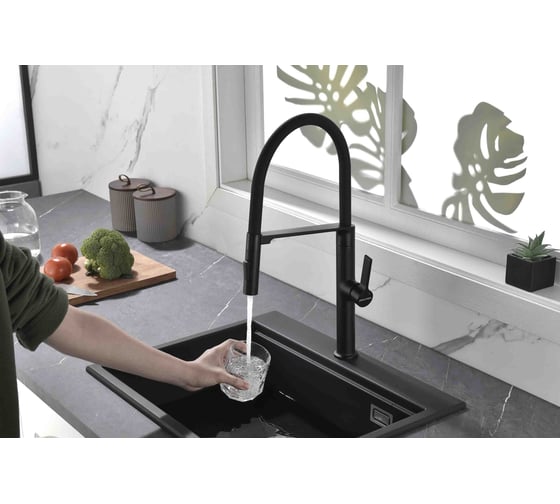 Смеситель для кухни Paulmark Barrel антрацит Ba214029-AN
