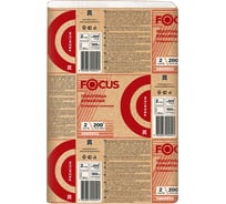 Полотенце бумажное листовое 2-слойное Focus 240x215 мм, 200 лист/пачке PREMIUM Z-сложения, белое, 1/20 H-5069955