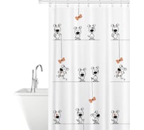 Штора для ванной Tatkraft Funny Dogs текстиль, 180x180 см, 12 колец в комплекте 11496