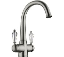 Смеситель для кухни Omoikiri Okinawa-SI латунь/античное серебро/прозрачный кристалл 4994057