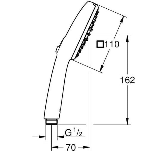 Ручной душ GROHE Tempesta Cube 110 3 режима струи, 13.5 л/мин, хром 27572003 00000137212