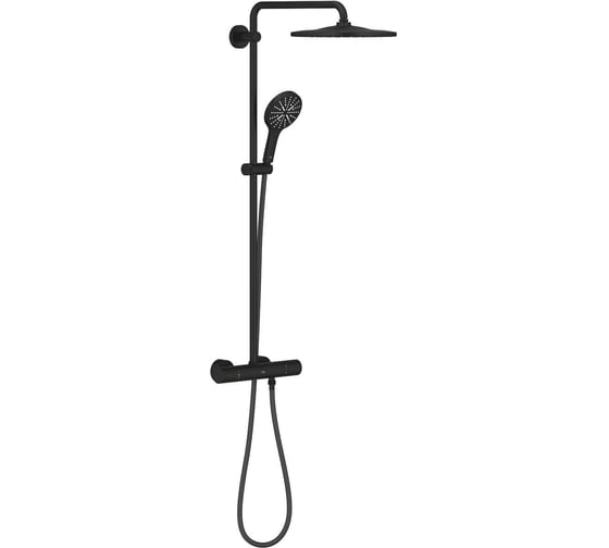 Душевая система с термостатом для настенного монтажа GROHE Rainshower SmartActive 310 фантомный чёрный 22119KF0 00000137216