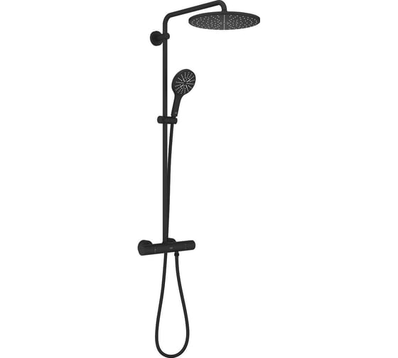 Душевая система с термостатом для настенного монтажа GROHE Rainshower SmartActive 310 фантомный чёрный 22119KF0 00000137216