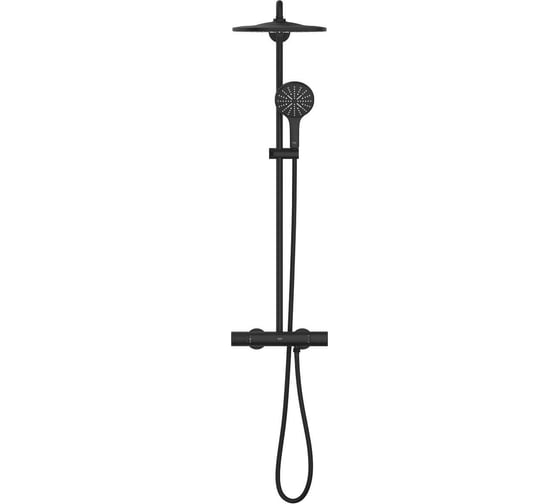 Душевая система с термостатом для настенного монтажа GROHE Rainshower SmartActive 310 фантомный чёрный 22119KF0 00000137216