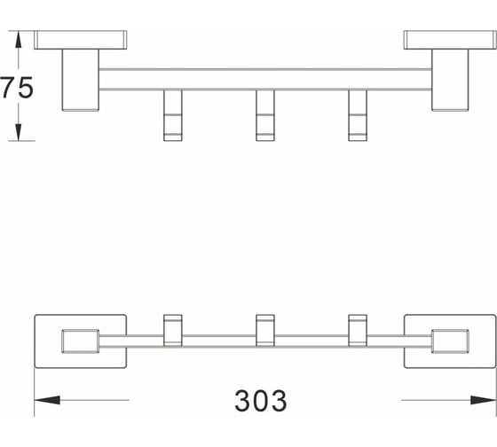 Планка с 3 крючками Shevanik SG5631C