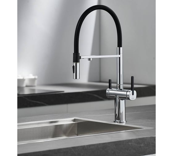 Смеситель для кухни с подключением фильтра питьевой воды Rose R358