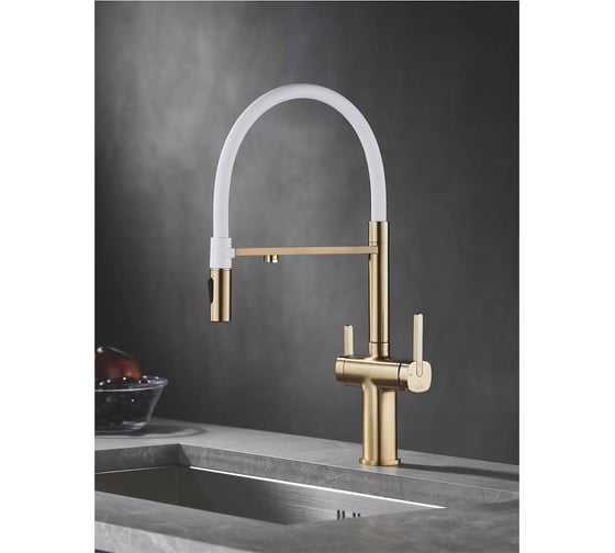 Смеситель для кухни с подключением фильтра питьевой воды Rose R358G