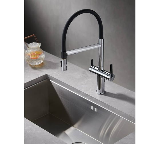 Смеситель для кухни с подключением фильтра питьевой воды Rose R458