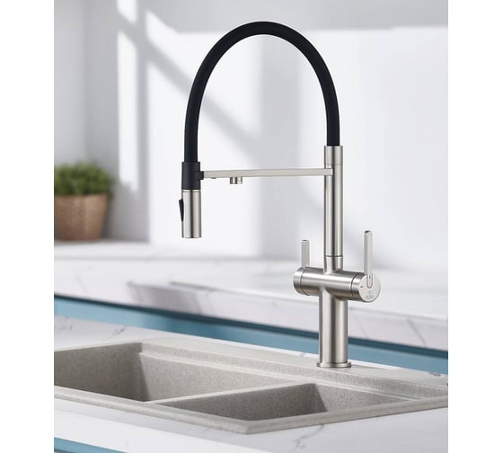 Смеситель для кухни с подключением фильтра питьевой воды Rose R458L