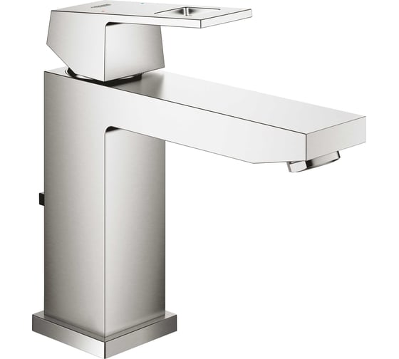 Смеситель для раковины GROHE Eurocube с донным клапаном, суперсталь 23445DC0