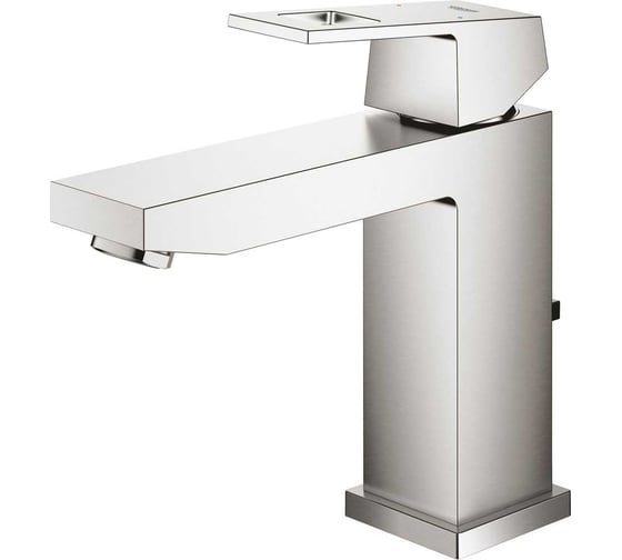 Смеситель для раковины GROHE Eurocube с донным клапаном, суперсталь 23445DC0