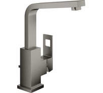 Смеситель для раковины GROHE Eurocube с донным клапаном и высоким изливом, темный графит матовый 23135AL0