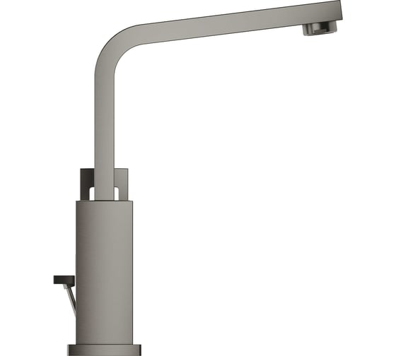 Смеситель для раковины GROHE Eurocube с донным клапаном и высоким изливом, темный графит матовый 23135AL0