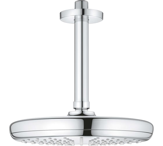 Верхний душ GROHE Tempesta 210 с потолочным душевым кронштейном 142 мм, расход 9.5 л/мин, хром 26414000