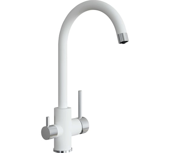 Смеситель для кухни Uperwood Quartz UPD-01_01, с каналом для фильтрованной воды, белый UPD-Q-01-01