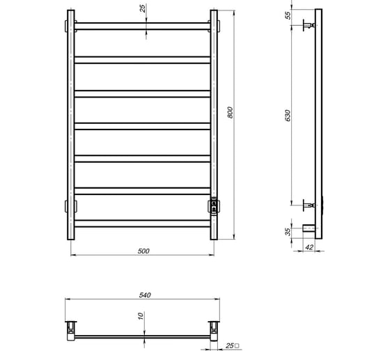 Полотенцесушитель 20 кв 80х50 Пэк20кв/8050 Тругор 00281070 00-00031495