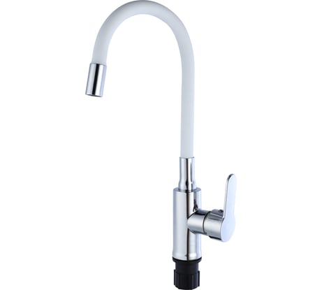 Смеситель для кухни Tsarsberg белый гибкий излив, тип ГОСТ См-МОЦБА TSB-732-WH03