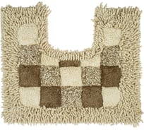 Коврик для ванной Fora Шахматы с U-вырезом, натуральный хлопок, 50х40cm 1845-U 40N