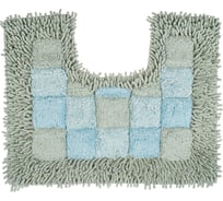 Коврик для ванной Fora Шахматы с U-вырезом, голубой, 50х40 cm 1845-U 40BL
