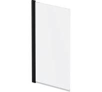 Шторка на борт ванны AM.PM Gem 80x140, поворотная, профиль черный матовый, стекло прозрачное W90BS-D080-140BT
