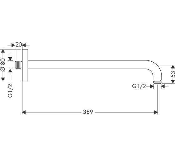 Комплект Hansgrohe HG Croma E верхний душ 280 1jet, держатель верхнего душа 38,9 см HGSET011