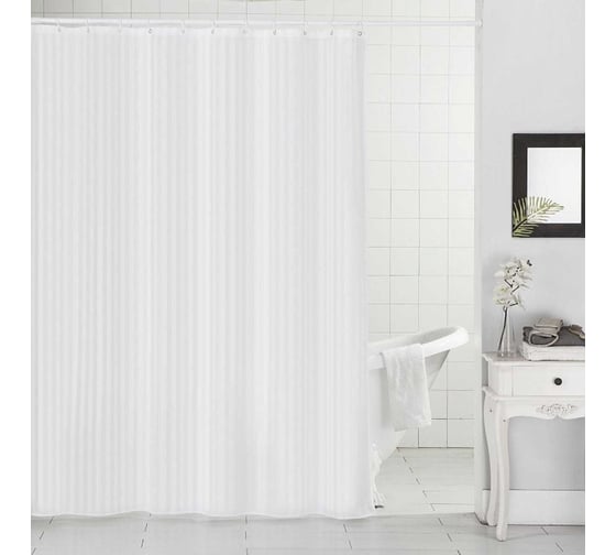 Штора для ванной комнаты Ridberg 180x200 см, белый 1212171