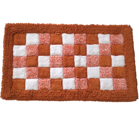 Коврик для ванной Fora Шахматы одинарный, оранжевый, 50х80cm 1845-1 80R 1