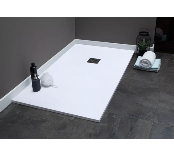 Поддон Aquanet 002 Pleasure NEW литьевой 1200х800х30 мм, крышка из нержавеющей стали, белый камень 00255437