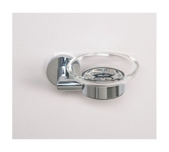 Мыльница с держателем Aquanet 3685 круглая, хром 00187040