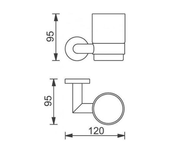Стакан с держателем Aquanet 3684 стекло, хром 00187039