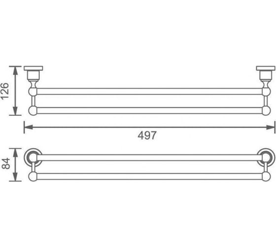 Держатель для полотенца Aquanet 3818D 45 см, двухрядный, латунь 00189260