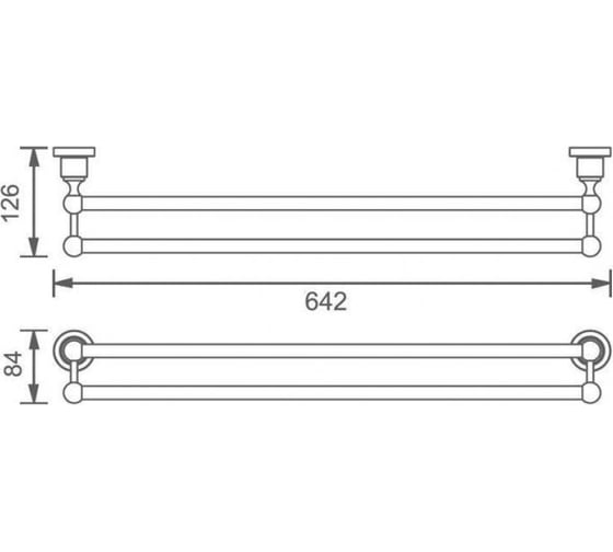 Держатель для полотенца Aquanet 3824D 60 см двухрядный, латунь 00189261