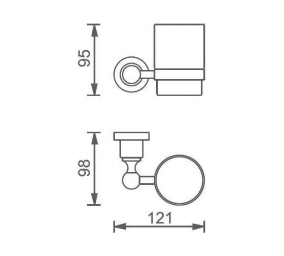 Стакан с держателем Aquanet 3884 стекло, латунь 00189265