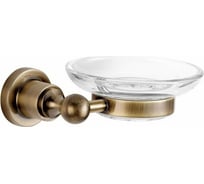 Мыльница с держателем Aquanet 3885 круглая, стекло, латунь 00189267