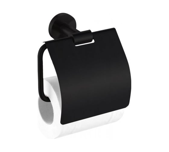 Держатель для туалетной бумаги Aquanet 4586MB закрытый, черный матовый 00241914 1