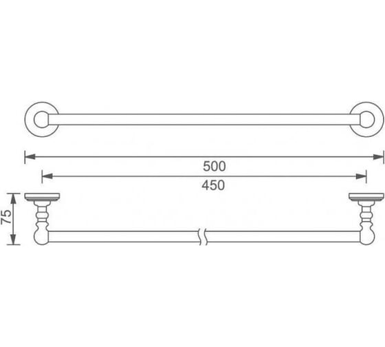 Держатель для полотенца Aquanet 4618 45 см, золото 00189276