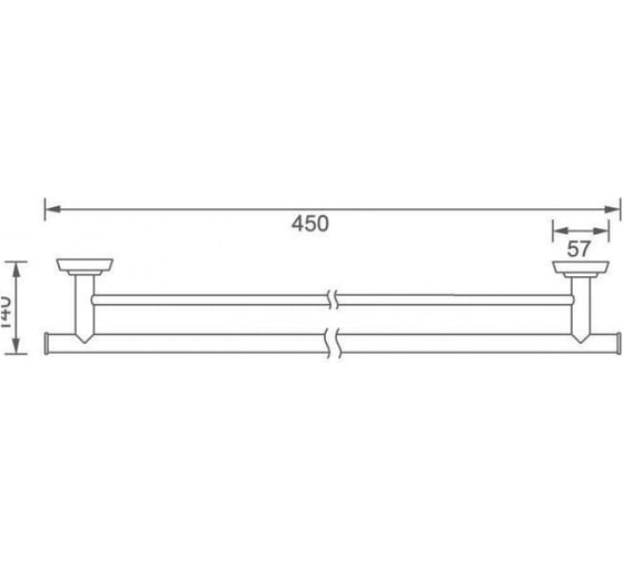 Держатель для полотенца Aquanet 4624D 60 см двухрядный, золото 00189279
