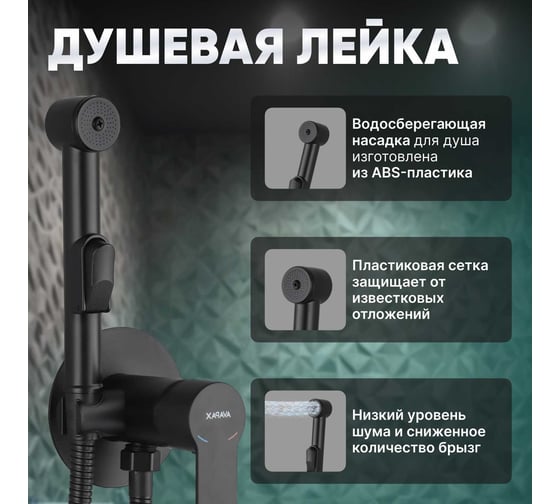 Смеситель с гигиеническим душем Avapax Rhein латунь, D35, черный AP06138B