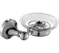 Мыльница с держателем Aquanet 5585 круглая, стекло, хром 00187051