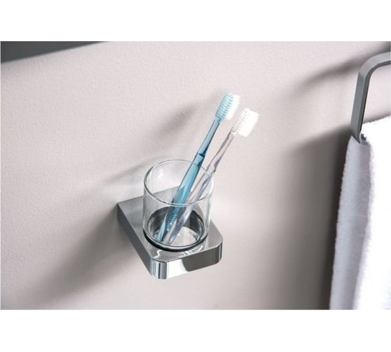 Стакан с держателем Aquanet 5784 стекло, хром 00187074
