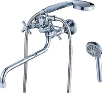 Смеситель для ванны CRON с длинным 30 см поворотным изливом и душевой лейкой хромированный CN22142-8