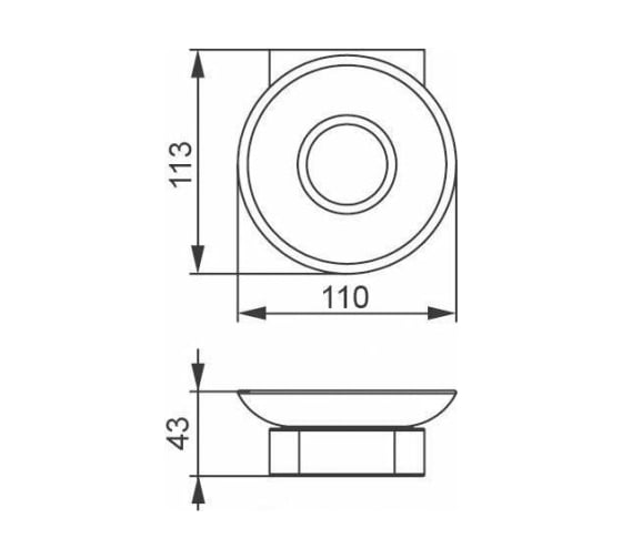 Мыльница с держателем Aquanet 5785 стекло, круглая, хром 00187073
