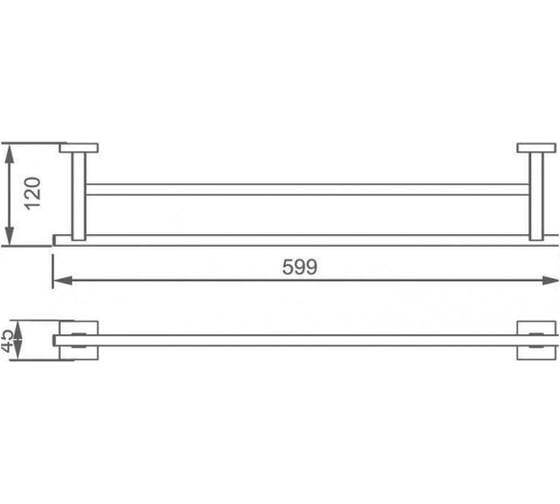 Держатель для полотенца Aquanet 6124D 60 см, двухрядный, хром 00202114