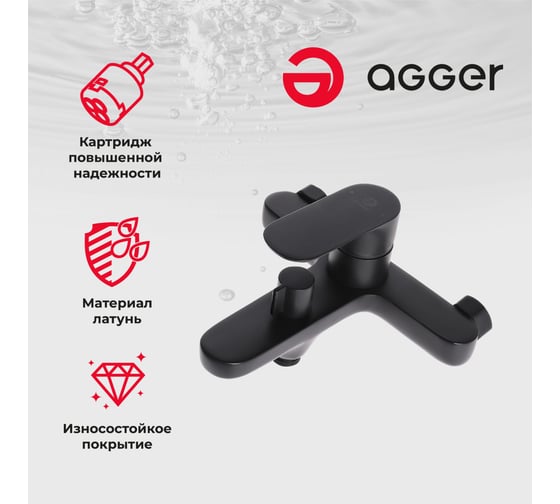 Душевая система Agger черного цвета A0293544